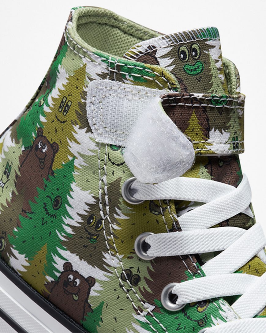 Tenisi Inalti Baieti Converse Chuck Taylor All Star Easy-On Forest Camo Albi Verzi | RO NCOTY591